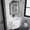 Generic Armadietto da bagno ad angolo con lavabo e specchio a LED, mobiletto angolare per piccoli spazi, set da bagno a parete