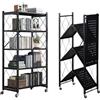 SEVEN COMFORT Scaffale pieghevole a 5 ripiani, in metallo con ruote, 100 kg, per cucina, bagno, soggiorno