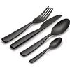 Alessi Dressed en Plein Air MW74S16 B, Set di Posate di Design da 16 Pezzi con Decorazioni, Melammina, Nero
