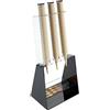 DesignPlex Portaconi Gelato da banco a 3 colonne in plexiglass Nero con Porta cucchiaini - Misure totali: 35 x 26 x H81