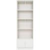 WooDerson Libreria con 2 ante a 5 ripiani, libreria indipendente, rettangolare aperta, vetrina, scaffale per soggiorno, camera da letto, ufficio, bianco
