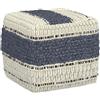 Simpli Home Simplihome Grady Boho Square Pouf in blu, tessuto a mano naturale per soggiorno, camera da letto e camera dei bambini