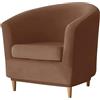 XHDZSW Velluto Fodera per Sedia da Club, Copertura per Poltrona Elasticizzata, Poltrona da Cocktail Chesterfield Fodere Coprisedia, Lavabile Copripoltrona Rimovibile Universale (Marrone Scuro,2 Pezzi)