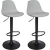 LANTUS Set di 2 Coppia Sgabello da Bar Moderno Sgabello Alto con schienale in Simipelle Sedia Alta da Cucina Regolabile Girevole-2pc-B grigio chiaro