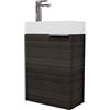 Planetmöbel Mobile bagno sottolavabo 40 cm, mobiletto bagno con lavabo per bagni piccoli, WC ospiti, antracite