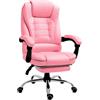RMF PRO RMF Sedia Ufficio Ergonomica Professionale Reclinabile, Sedia Scrivania Seduta Comoda e Rilassante con Poggiapiedi - Poltrona Relax con Ruote Girevoli Altezza Regolabile (Rosa)
