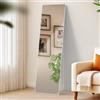 CLP Grande Specchio Benicia, Specchio da appoggio e Specchio da Parete in Un Unico Elemento, Specchio a Figura Intera con Cornice in Metallo Colore Bianco (Opaco) Dimensione 140x40 cm
