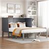Wyibwy Letto Singolo 140x200 cm, Letto a Parete, Rete a Doghe, Armadio Letto Verticale, Letti Salvaspazio, Struttura Letto Una Piazza e Mezza Legno, Grigio (Senza Materasso)