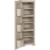 MA MAISON Armadio a Colonna in Plastica 40 x 43 x 125 cm con 3 Moduli, Anta e 3 Tasche Laterali - Mobile Multiuso Salvaspazio per Organizzazione Casa (Taupe)
