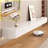 XDXINY Supporto TV in Legno Massello Sospeso per Soggiorno Casa - Tavolino 140, 160, 180, 200, 220, 240 cm (Bianco Roccia, 200 x 20 x 24 cm)