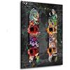 ARTEDinoi Quadro Moderno Stampa su Tela Snowboard Graffiti Style Canvas Dimensione 30x40x2cm