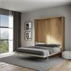 IMAGO FACTORY Kento - Mobile Letto a Scomparsa Matrimoniale, Letto Richiudibile a Parete, Materasso non Compreso, il Letto Matrimoniale a Scomparsa arriva Smontato, Made in Italy (Quercia Natura)
