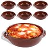 Kasalingo 6 Tegami in coccio monoporzione da Forno 12 Cm, terrine di Terracotta Che esaltano Il Sapore Naturale dei cibi, Ciotole in Terracotta per zuppe, Pasta al Forno 100% Made in Italy.