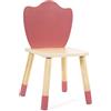 Classic World Wooden Grace - Sedia da scrivania per bambini, leggera, portatile, con bordi rotondi per la sicurezza, decorazione per la cameretta dei bambini, dai 3 anni in su, tulipano rosso pastello