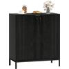 HOMCOM Credenza da soggiorno con 2 ante, credenza da cucina moderna, ripiano regolabile e base rialzata, per sala da pranzo, corridoio, camera da letto, 80x40x90 cm, nero