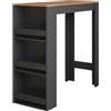 Vicco Tavolo da bar Repose, Antracite/Rovere dorato, 45 x 110 cm, con vani portaoggetti per la conservazione di utensili da cucina