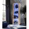 Komodee Vetrina Tivoli A1 Bianco/Wotan 55x159x35 cm | Vetrina Armadio Tivoli, Bianco/Wotan, Larghezza 55 cm x Altezza 159 cm x Profondità 35 cm, LED Blu, 3 ripiani in vetro