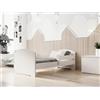 KOBI Letto per Bambini con Sponde LUK | Bianco Lettino Bambina | 140 x 70 CM | Lettino Bambino con Materasso | Lettini per una Ragazza un Ragazzo | Letto Bimbo Singolo