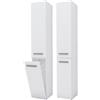 3E 3xE living.com Mobile bagno Bagnoli SLIM VI bianco opaco L: 30 cm, A: 174 cm, L: 30 cm