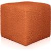 Deshome - Pouf poggiapiedi divano 43x43x44 cm bouclé: Pouf design moderno per divano soggiorno camera da letto Puff poggiapiedi Pouffe salotto Diana (43x43x44 cm, Rame)