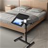 LANTUS Tavolino per Computer a Forma di C, scrivania regolabile in altezza, scrivania mobile per computer con 4 ruote, tavolo inclinabile, per casa, ufficio, per Camera da Letto e Salotto,70*44*95 cm (Nero)