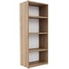 AKKE Libreria Scaffale A 4 Ripiani A Piedi 120 x 50 x 25 cm Per Libri Ufficio Soggiorno Pannello Per Mobili Laminato