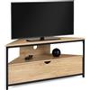 IDMarket - DETROIT Mobile TV angolare da 100 cm con armadio dal design industriale