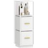 Hzuaneri Mobili a Colonna Bagno, mobiletto bagno salvaspazio, con 2 Cassettie e 1 Ripiani Aperti, per Sala da Pranzo, Salotto, Soggiorno, Cucina, 30 x 30 x 89,6 cm, Bianco BC17203W