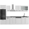 Vicco Cucina componibile R-Line, Bianco rustico, 300 cm con armadio alto, senza piano di lavoro, con moduli disposti in modo variabile e piedini regolabili in altezza