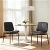 chairus 2 PZ Sedie Cucina in Ecopelle con Gambe in Metallo, Grigio