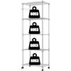 Himimi Scaffale da Cucina Carrello da Cucina Scaffale in Metallo Scaffale avvolgibile in Acciaio Cromato 5 Ripiani con Ruote L59 x L35 x H183cm, Argento