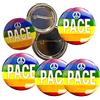 BrolloGroup Kit 5 Spille Rotonde Simbolo della Pace Colori Arcobaleno Diametro Spilla 5.8 CM Peace PS 00006-KIT5PZ