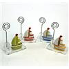 DLM Bomboniere DLM 33278 (Kit 12 Pezzi) Portafoto Memo Clip in Cristallo Barca a Vela Mare Marinaio Nozze Battesimo Comunione Compleanno Confettata Segnaposto bomboniera
