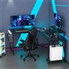 PIPIPOXER Scrivania angolare Gamer tavolo 105cmx80cm a Forma L con supporto per schermo, fibra di carbonio, Gaming Desk ergonomico con borsa
