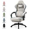 Dowinx Sedia Gaming con Cuscinetto in gel e borse di Stoccaggio, Ampio Sedile Piatto Poltrona Gaming, Sedie Gaming Ergonomica con supporto lombare Sedia Game