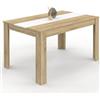 IDMarket - Tavolo da pranzo rettangolare GEORGIA a 6 posti in simil-faggio e bianco 140 x 80 cm