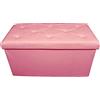 Russo Tessuti Panca Cassapanca Contenitore Baule Ecopelle Seduta Puff Arredo Salotto Divano-Rosa Antico