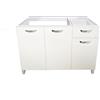 MABEL Mobile Sottolavello Cucina Bianco con Finitura Antigraffio di Semplice Montaggio - Mobile Cucina Salvaspazio con Materiale in Nobilitato Spessore 18 mm - Dimensioni: L 120cm x P 50cm x H 80,5cm