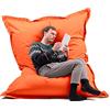 Avalon - Puff Poltrona Sacco Cuscino Gigante Thin 600L Deluxe Sfoderabile, Pouf Sacco Sartoriale, Bean Bag Tessuto Antistrappo/Impermeabile con Sacca Interna, Made in Italy (200x140cm-Arancio)