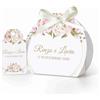 FERDINANDO FAMA' FAMÀ - Scatoline Portaconfetti Matrimonio Semicerchio Rose - Bomboniera Personalizzabile in Cartoncino Pregiato - 24 Scatoline + 24 Tag