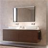 foxydry Specchio da parete con led, specchio rettangolare con cornice nera, specchiera nera bagno, camera da letto e atrio, spessore cornice 55/130 mm (105x75x5.5 cm)