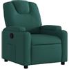 vidaXL Poltrona Reclinabile in Tessuto Verde Scuro, elettrica, singola
