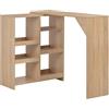 vidaXL Tavolo da bar moderno con ripiano mobile, in legno di quercia marrone, ideale per cucina e sala da pranzo, facile da montare