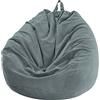 Chickwin - Fodera per pouf a pera, in velluto a coste, per poltrona a pera, senza riempimento, per esterni e interni, relax, chaise longue da soggiorno, camera da letto, cuscino (antracite, 85 x 110