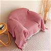 FANSU Telo Copridivano 1 2 3 4 Posti Copripoltrona Copriletto Matrimoniale Multiuso Copritutto, Coperta Copridivano Antiscivolo Reversibile Fodere per Poltrona per Soggiorno (180 * 260cm,Rosa)