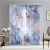 Surwin Tende per Interni, Tende a Vetro con Occhielli, Marmo Nordico 2 Pezzi Tende Camera da Letto, Tende Voile Semi Trasparenti, per Camera da Letto, Cucina, Soggiorno (W132xH245cm,Blu Reale)