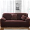 Odot Copridivano 4/3/2/1 Posti Poliestere Colore Scuro, Copridivano Elasticizzato Universale, Copri Divano AntiGraffio, Copri Divano con Braccioli, Fodera Divano Antiscivolo (2 posti,caffè)