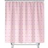 Hixingo Impermeabile Tenda Doccia, Tenda per Doccia in Poliestere, Stampa Pois Lavabile Tende Doccia con 12 Ganci (90x180cm,Rosa)