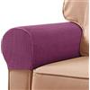 Hearda 2/4 Pz Copri Braccioli, semplicità Universale Copribraccioli, Copri Divano, Copridivano Elasticizzato, Copri Poltrona con Braccioli per Poltrone, Divano, Braccioli (Viola,4 Pezzi)