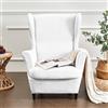 Hixingo Velvet 2 Pezzi Copripoltrona con Orecchie Elasticizzato, Copripoltrona 1 Posto -Copripoltrone Lavabile Copri Poltrona Soggiorno -Copertura Poltrona (Bianco)